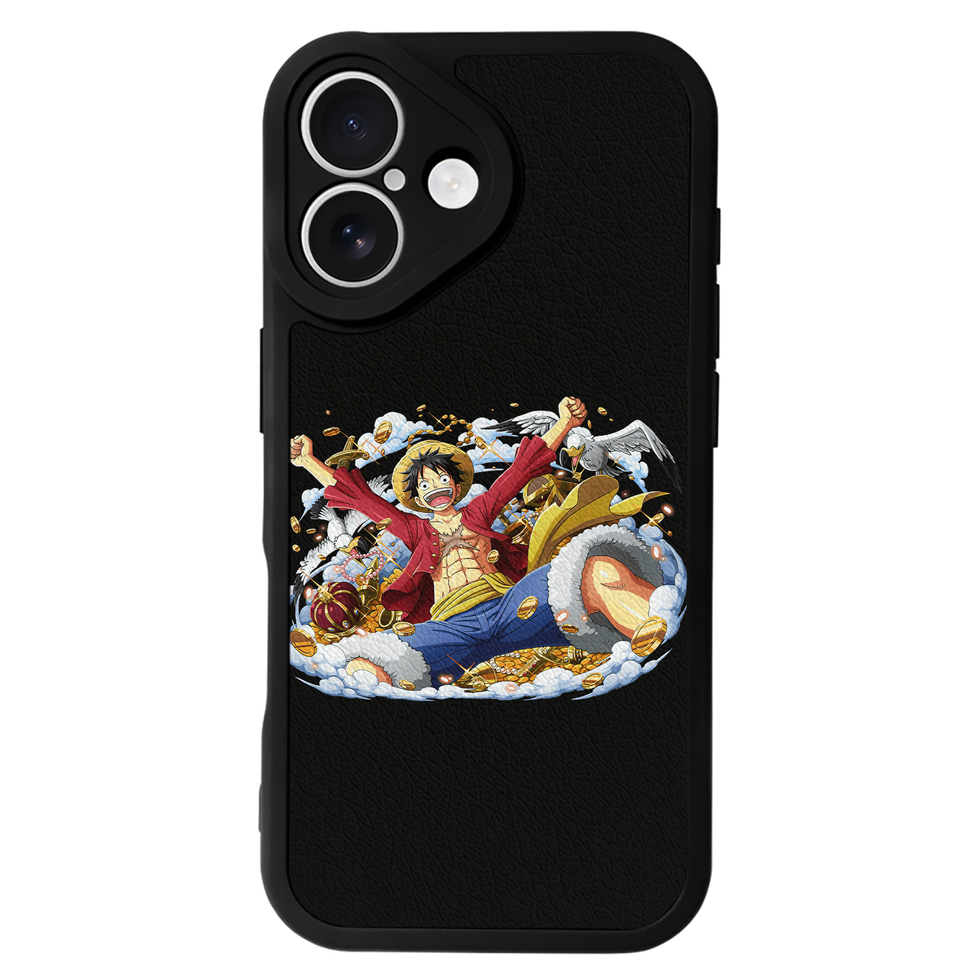 （画像用） ワンピース モンキー・D・ルフィ ONE PIECE Monkey D. Luffy 【iPhone 16シリーズ対応】シリコンスマホケース（レザー調） 材質：シリコン